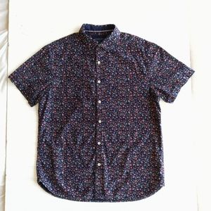 Slim Fit Denim & Flower S.S. Button Down